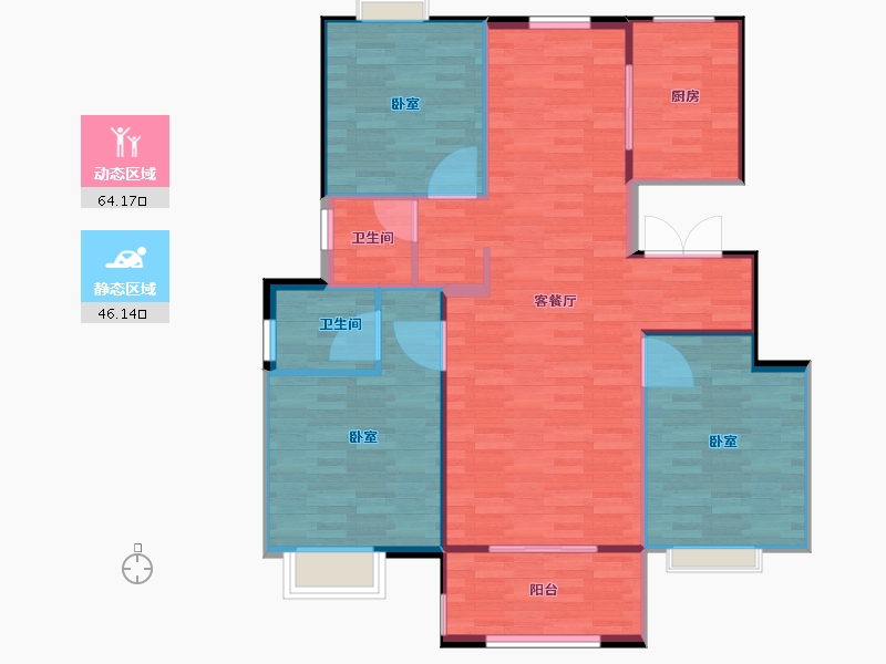 安徽省-淮南市-中铁南山里-103.00-户型库-动静分区