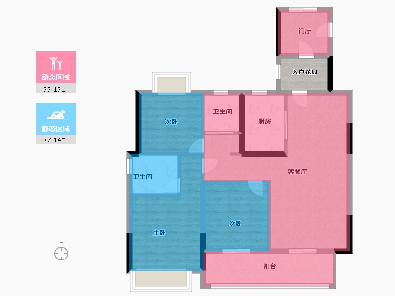 江苏省-南通市-春溪集-86.00-户型库-动静分区