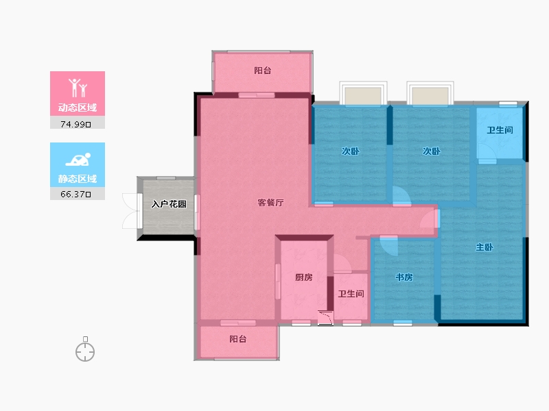 湖南省-邵阳市-佳和名都-131.67-户型库-动静分区