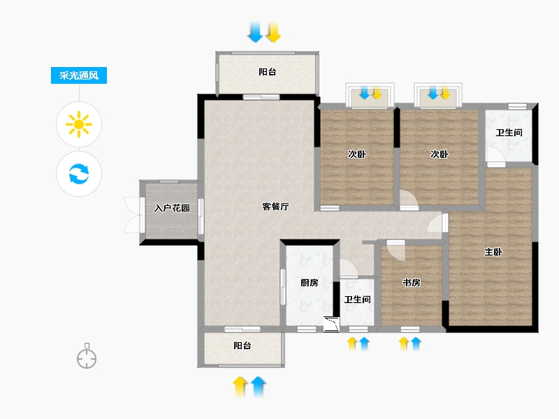 湖南省-邵阳市-佳和名都-131.67-户型库-采光通风