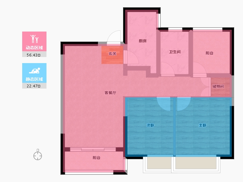 江苏省-常州市-中海凤凰熙岸观园-70.00-户型库-动静分区