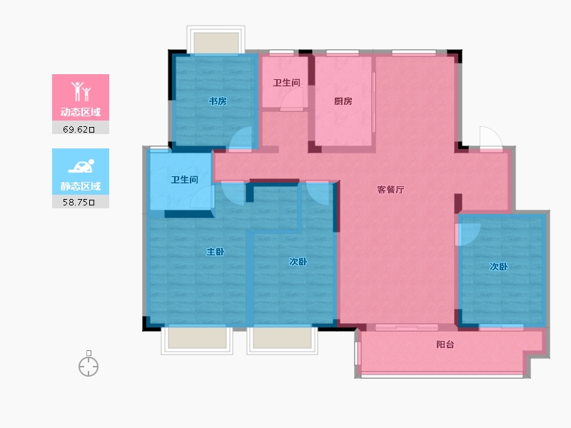 江苏省-徐州市-绿地新里·林语公馆-114.00-户型库-动静分区