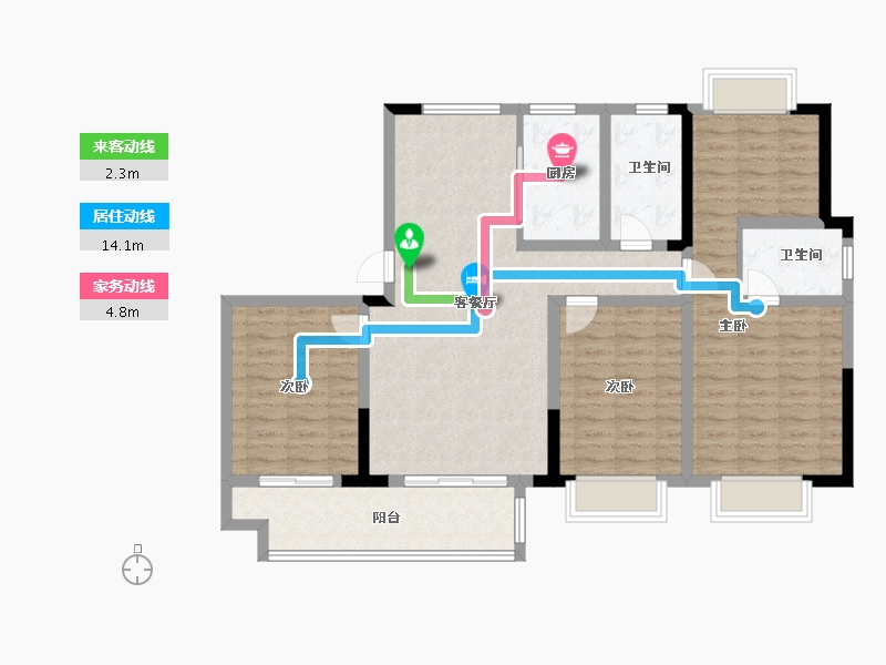 江苏省-徐州市-绿地新里·林语公馆-109.00-户型库-动静线