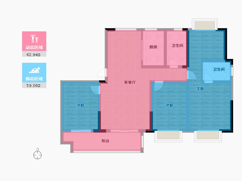 江苏省-徐州市-绿地新里·林语公馆-109.00-户型库-动静分区