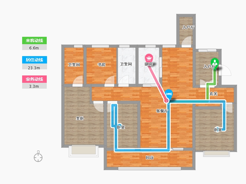 江苏省-苏州市-唐宁府-130.00-户型库-动静线