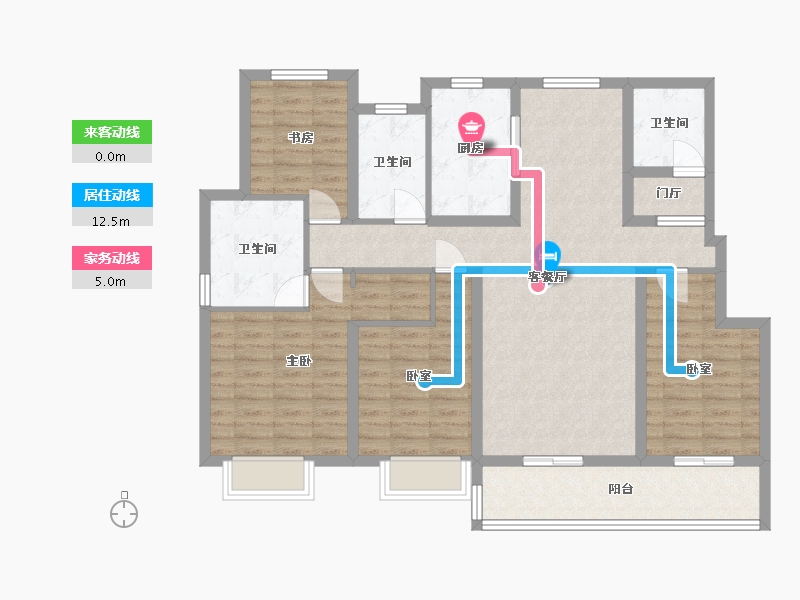 浙江省-宁波市-桂语里-117.63-户型库-动静线