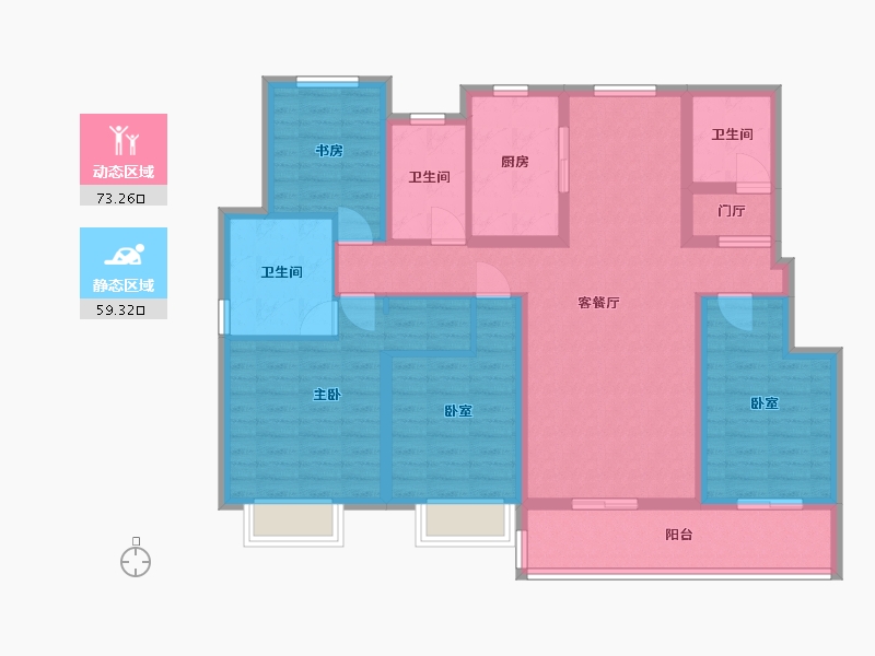 浙江省-宁波市-桂语里-117.63-户型库-动静分区