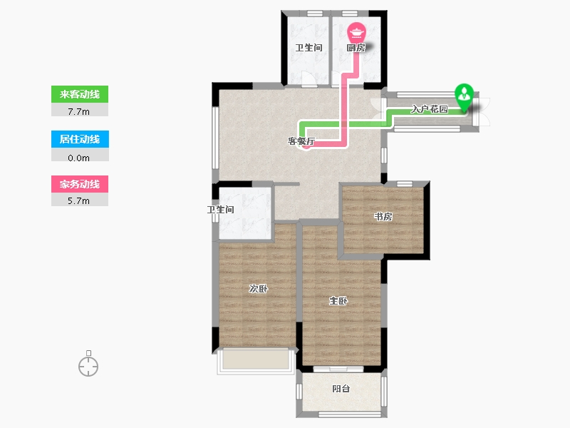 江苏省-盐城市-明新半岛花园-90.99-户型库-动静线