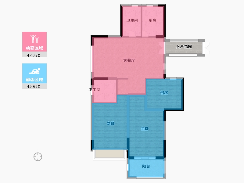 江苏省-盐城市-明新半岛花园-90.99-户型库-动静分区