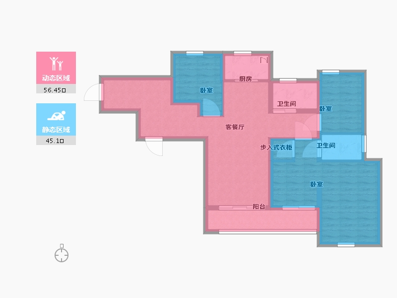 浙江省-温州市-德信阳光城君宸府-90.01-户型库-动静分区