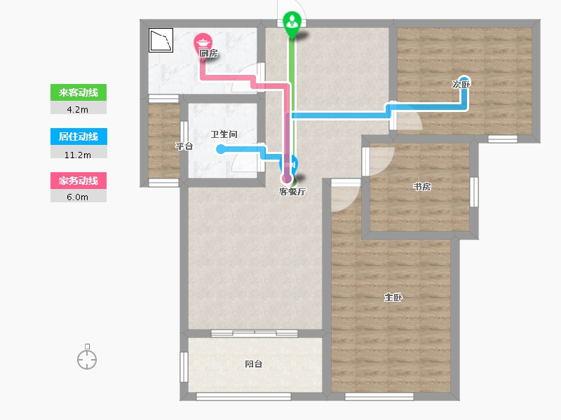 江苏省-徐州市-环宇·滨河蓝庭-93.01-户型库-动静线