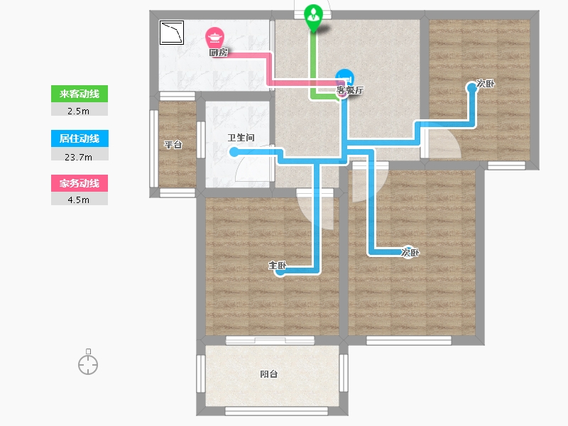 江苏省-徐州市-环宇·滨河蓝庭-78.01-户型库-动静线