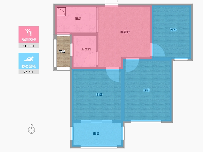 江苏省-徐州市-环宇·滨河蓝庭-78.01-户型库-动静分区