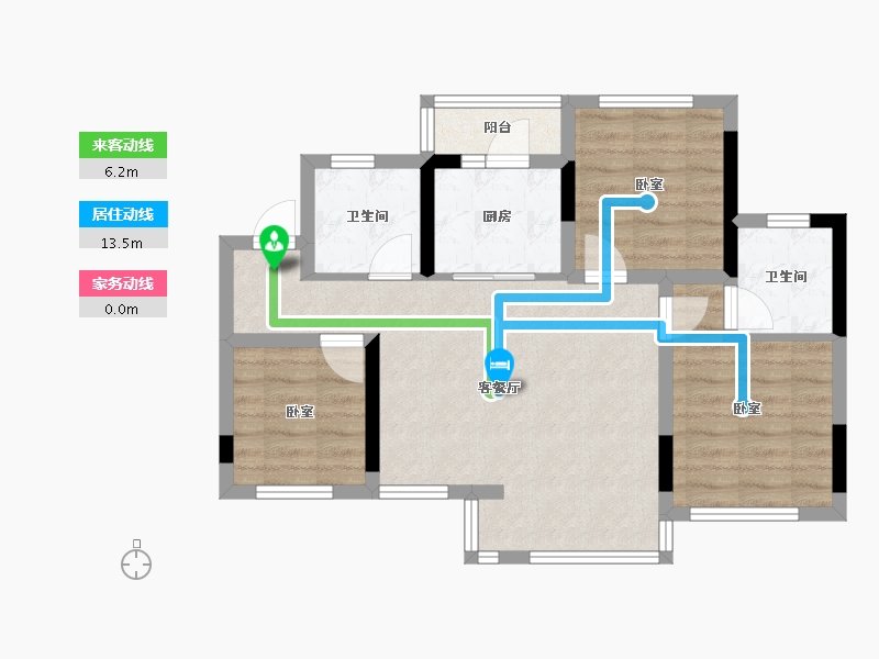 四川省-南充市-阳光江山公园城-66.75-户型库-动静线