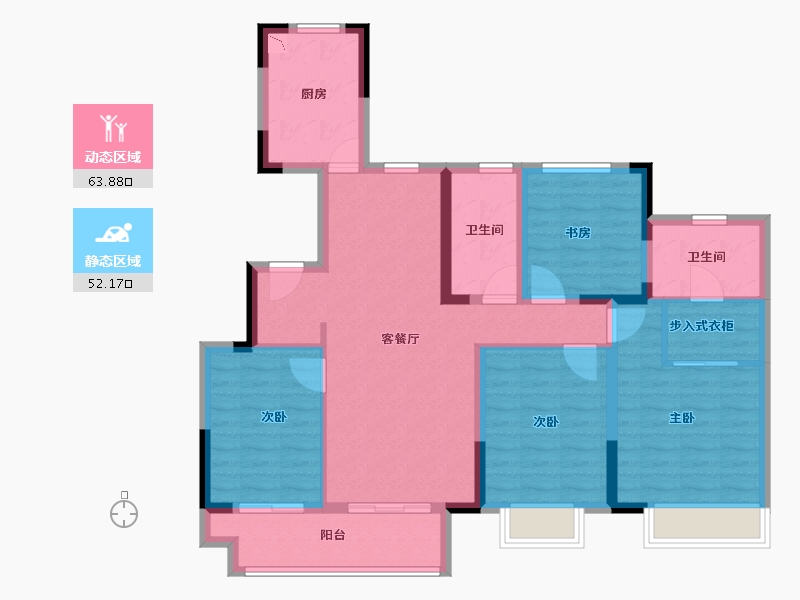 江苏省-徐州市-梧桐公馆-103.00-户型库-动静分区