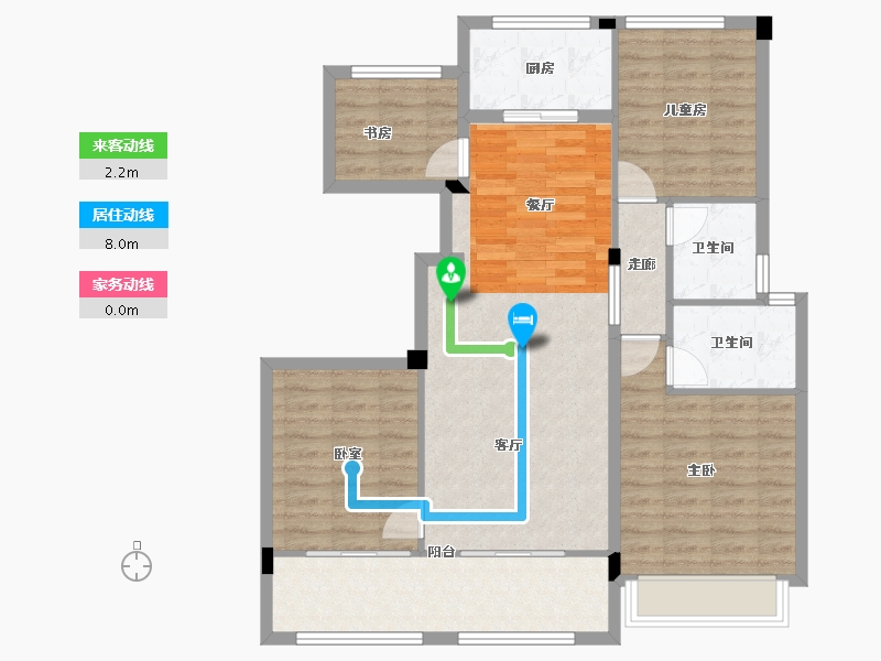 浙江省-杭州市-绿城茗春苑-99.99-户型库-动静线