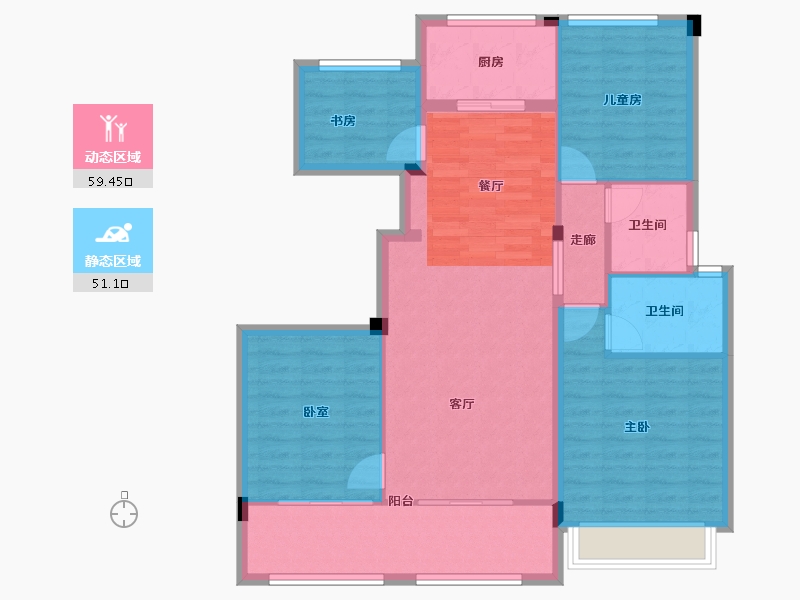 浙江省-杭州市-绿城茗春苑-99.99-户型库-动静分区