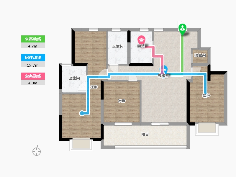 江苏省-南通市-光启花苑-104.00-户型库-动静线