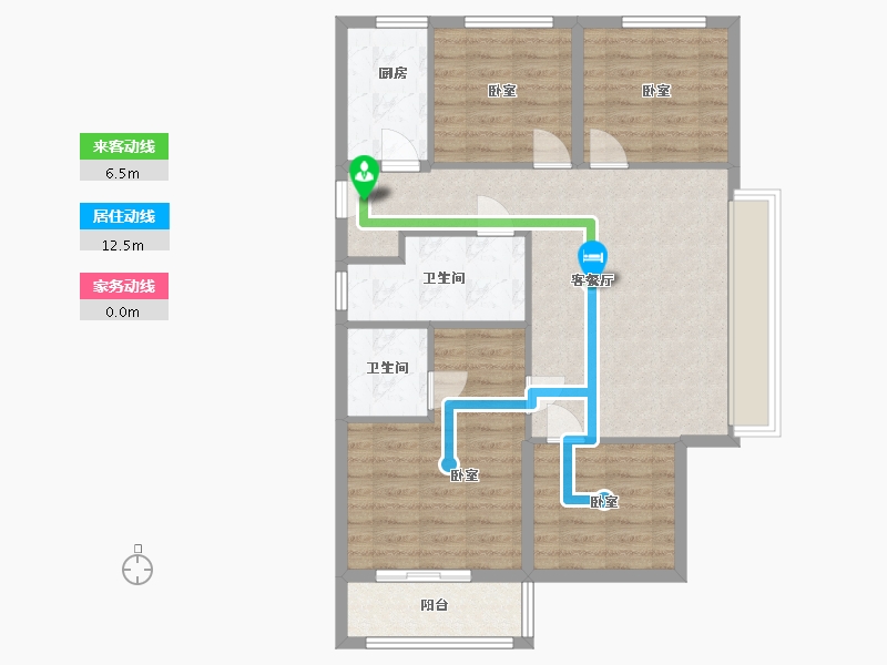 浙江省-杭州市-中骏钱塘御景-87.76-户型库-动静线