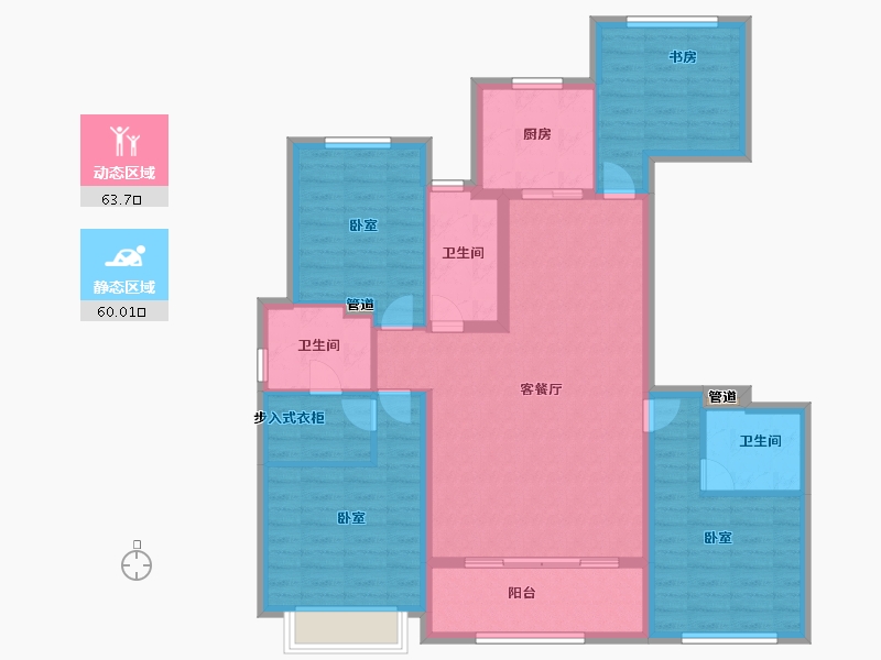 浙江省-宁波市-北宸府-111.00-户型库-动静分区