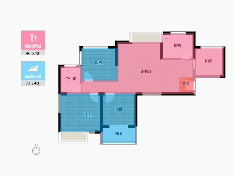 江苏省-无锡市-华宇观澜华府-70.00-户型库-动静分区