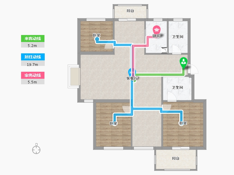 浙江省-宁波市-春江府-105.99-户型库-动静线