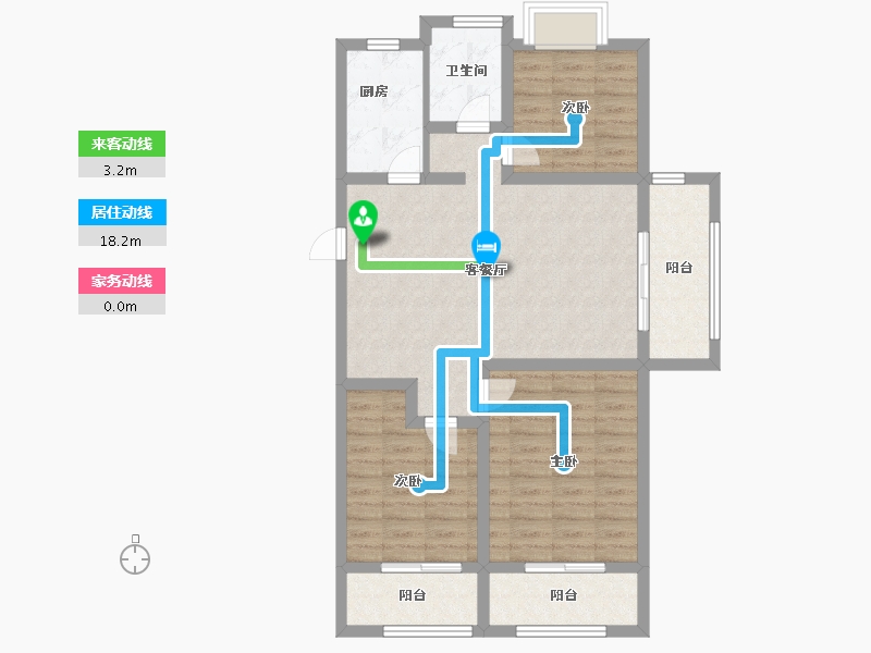 江苏省-扬州市-绿地中央学府-86.47-户型库-动静线