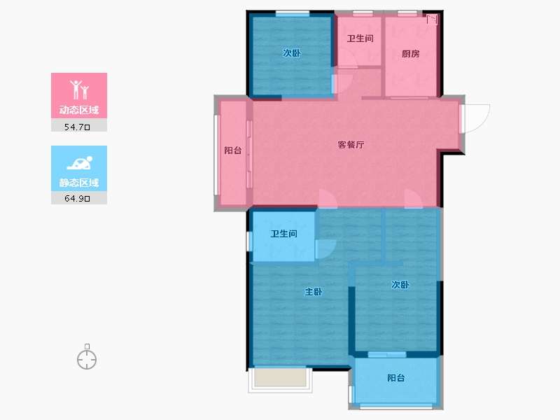 江苏省-盐城市-欧堡利亚珺悦府-108.00-户型库-动静分区