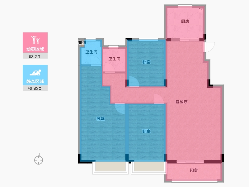 江苏省-苏州市-普禧▪观澜-101.00-户型库-动静分区