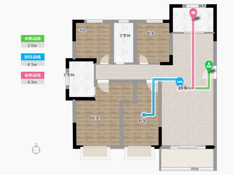 浙江省-湖州市-宝龙世家-108.02-户型库-动静线