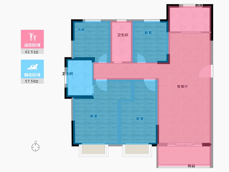 浙江省-湖州市-宝龙世家-108.02-户型库-动静分区