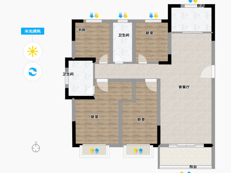 浙江省-湖州市-宝龙世家-108.02-户型库-采光通风