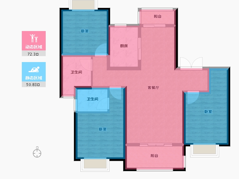 安徽省-淮南市-中铁南山里-110.01-户型库-动静分区