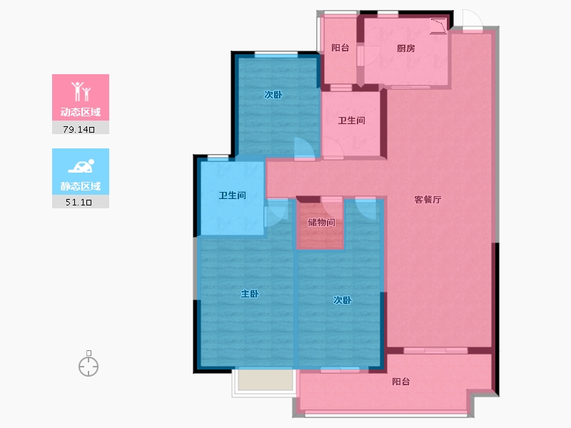 江苏省-淮安市-恒大名都-116.80-户型库-动静分区