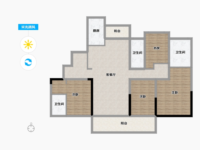 江苏省-淮安市-碧桂园九龙源著-152.00-户型库-采光通风