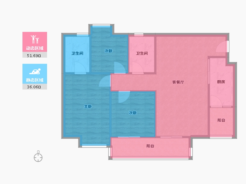 广东省-广州市-越秀・星汇金沙-79.82-户型库-动静分区