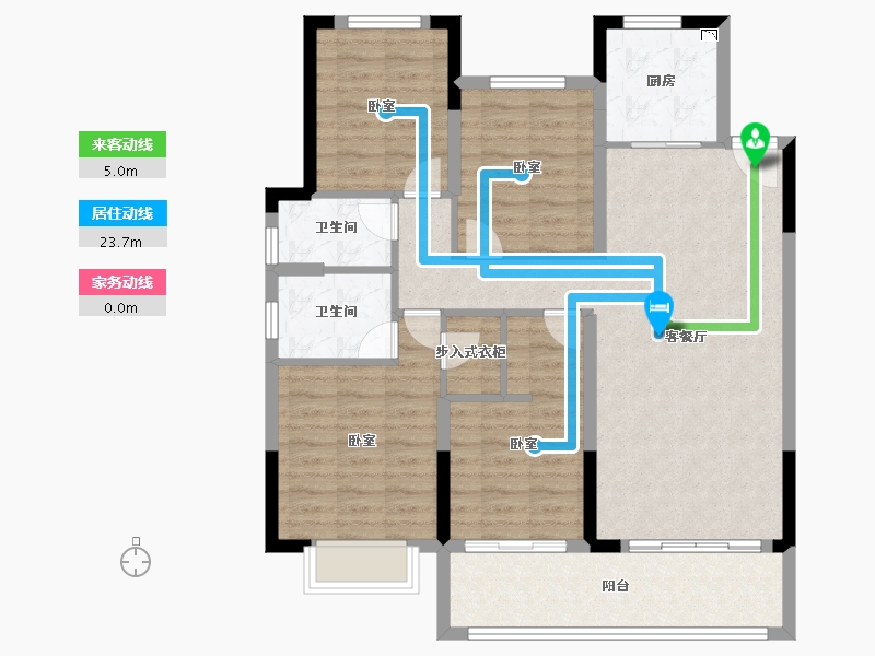 浙江省-宁波市-弘润中鑫广场-102.00-户型库-动静线