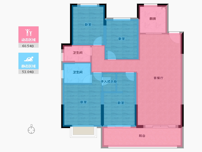 浙江省-宁波市-弘润中鑫广场-102.00-户型库-动静分区