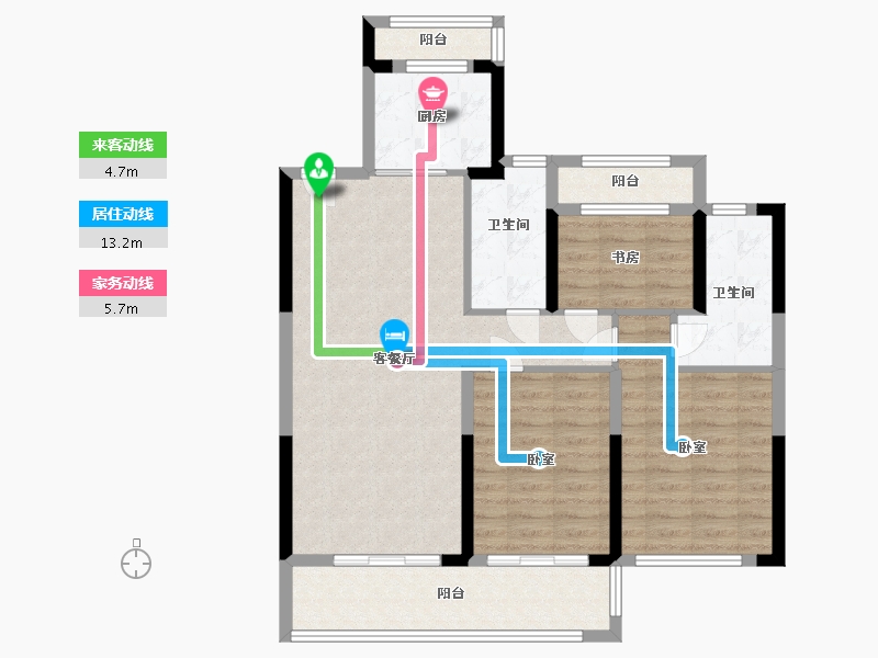 浙江省-宁波市-奥克斯·棠悦府-90.17-户型库-动静线