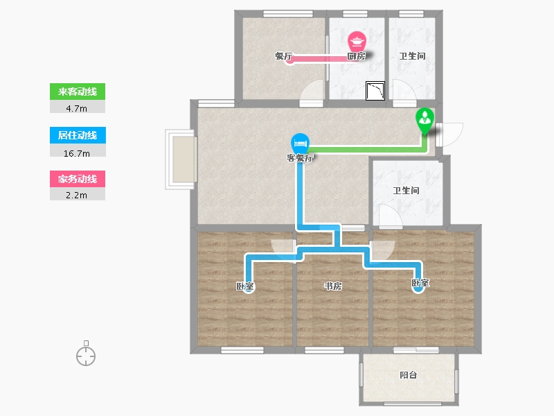 浙江省-宁波市-春江府-91.58-户型库-动静线