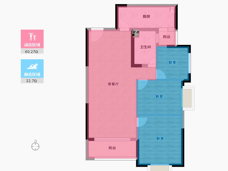 安徽省-淮南市-淮南恒大御府-83.00-户型库-动静分区