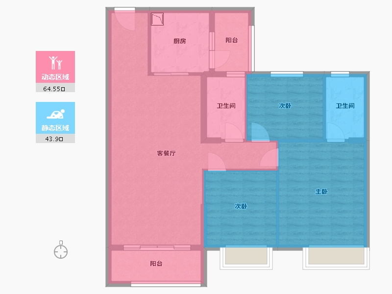 河北省-保定市-碧桂园清苑新城-98.00-户型库-动静分区