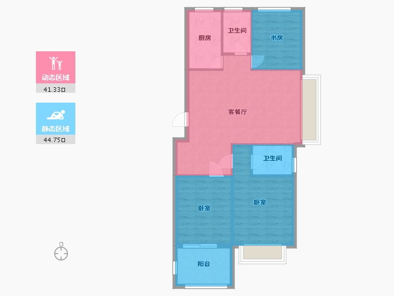 浙江省-杭州市-首开望宸樾庐-78.20-户型库-动静分区