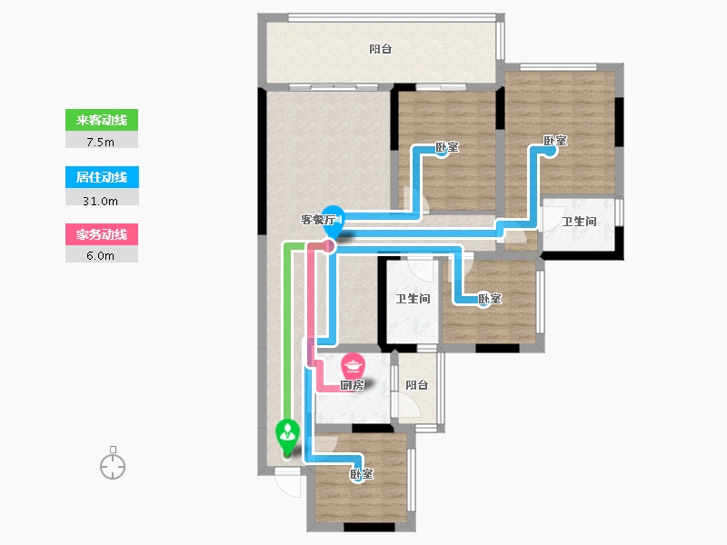 四川省-南充市-阳光江山公园城-106.55-户型库-动静线