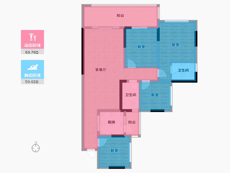 四川省-南充市-阳光江山公园城-106.55-户型库-动静分区