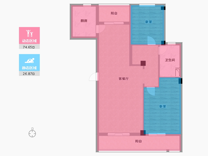 浙江省-宁波市-丹桂花园二期-91.00-户型库-动静分区