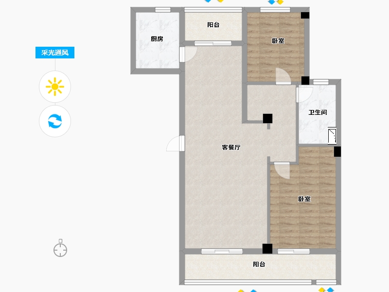 浙江省-宁波市-丹桂花园二期-91.00-户型库-采光通风