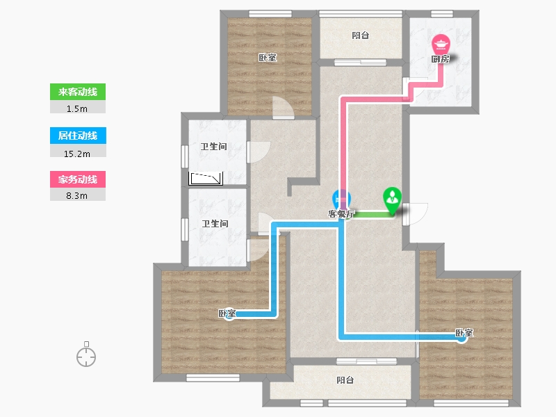 浙江省-宁波市-丹桂花园二期-107.95-户型库-动静线