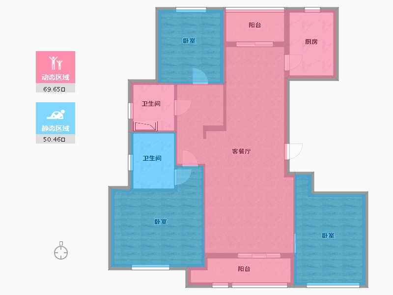 浙江省-宁波市-丹桂花园二期-107.95-户型库-动静分区