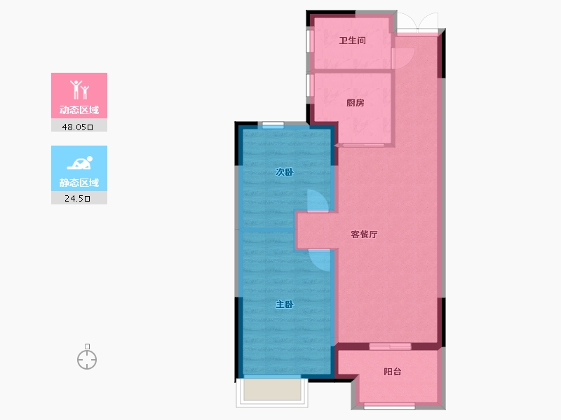 江苏省-淮安市-金圆幸福城-64.80-户型库-动静分区